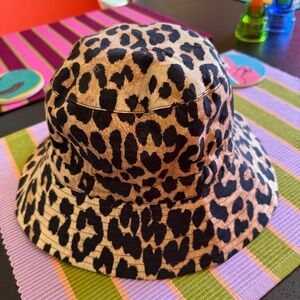 Ganni Leopard Print Bucket Hat